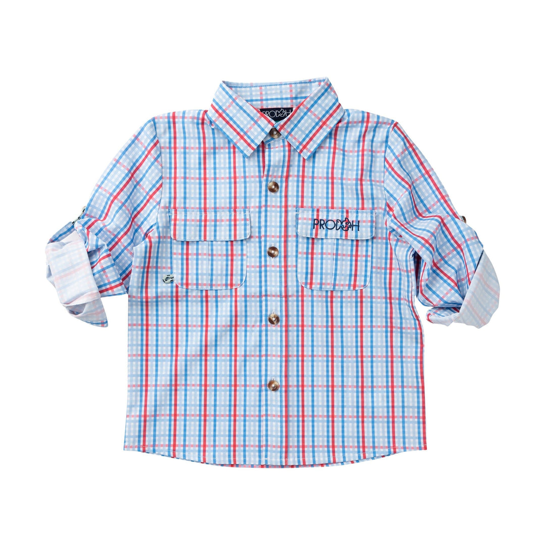 Founders' Fishing Shirt - Patriotic Plaid Boy Shirt Prodoh 