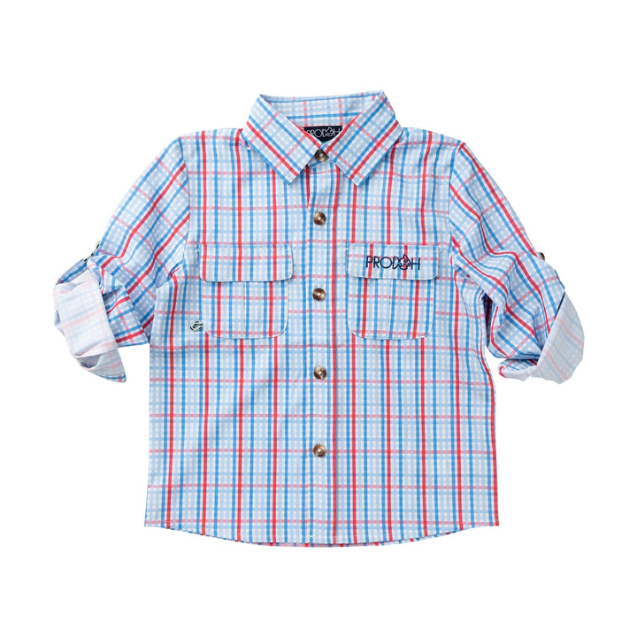 Founders' Fishing Shirt - Patriotic Plaid Boy Shirt Prodoh 