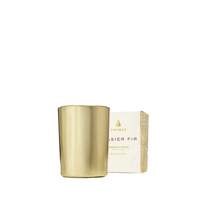 Frasier Fir Gold Guilded Votive Candle Candle Thymes 