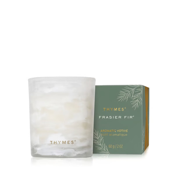 Frasier Fir Tidings Boxed Votive Candle Candle Thymes 