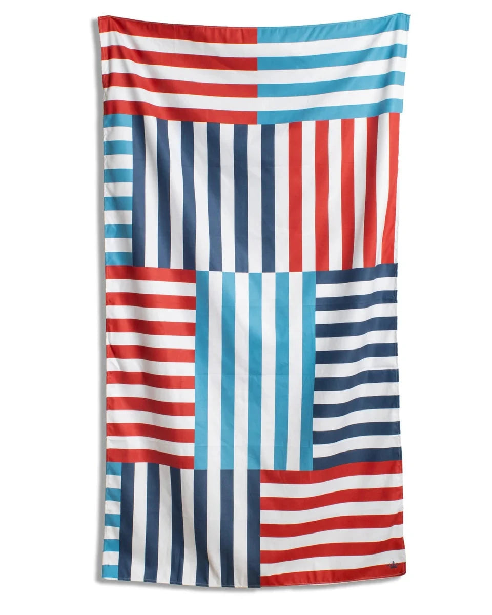 Freeport Stripe Giant Beach Towel - Red, White and Blue Beach Towels The Royal Standard 
