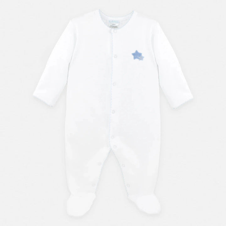 French Knot Bright Double Stars Footie Boy Footie Lyda Baby 