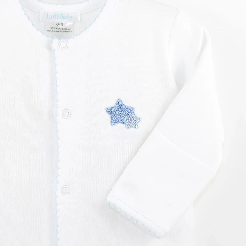 French Knot Bright Double Stars Footie Boy Footie Lyda Baby 