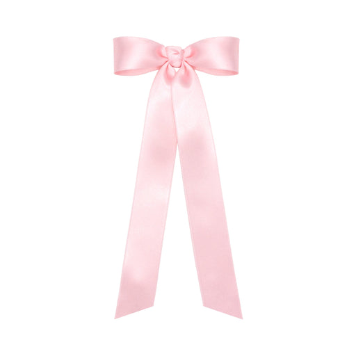 French Satin Bowtie with Streamer Tails - Mini Hair Bows WeeOnes Light Pink 