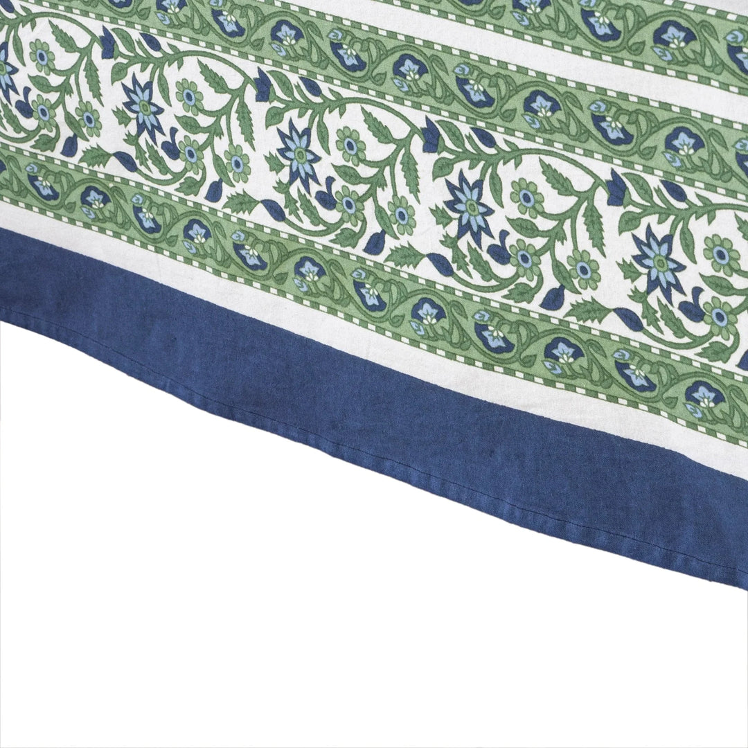 French Tablecloth - Cassis Blue & Green Tablecloth Couleur Nature 