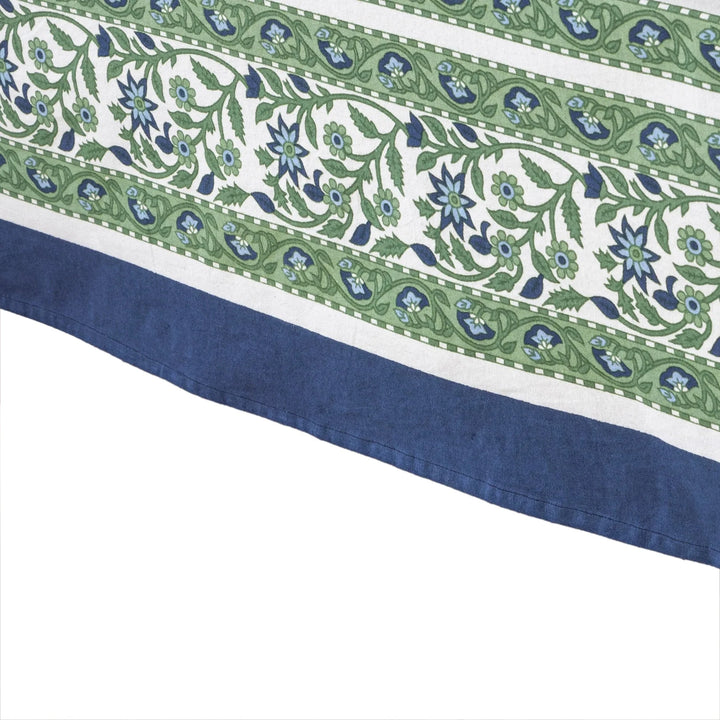 French Tablecloth - Cassis Blue & Green Tablecloth Couleur Nature 