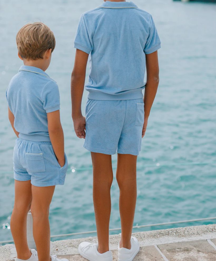 French Terry Short - Clearwater Blue Boy Shorts Minnow 