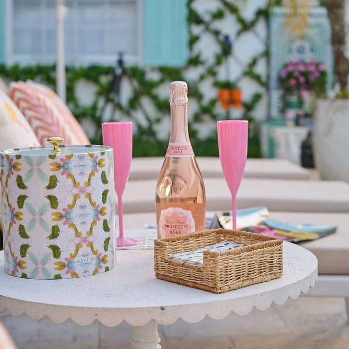 Garden Party Scalloped Acrylic Champagne Flute - Pink Champagne Glass Laura Park Design 