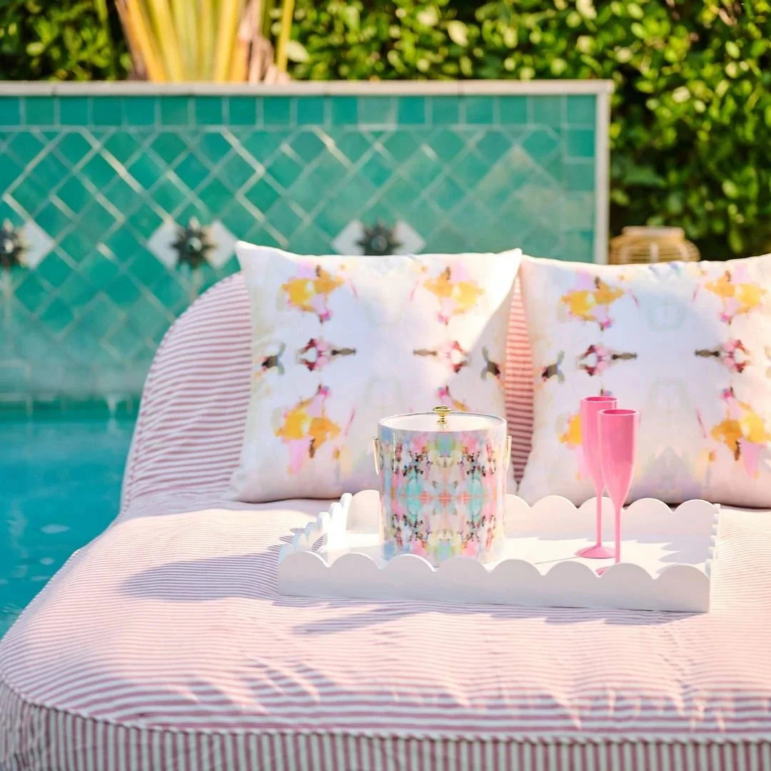 Garden Party Scalloped Acrylic Champagne Flute - Pink Champagne Glass Laura Park Design 