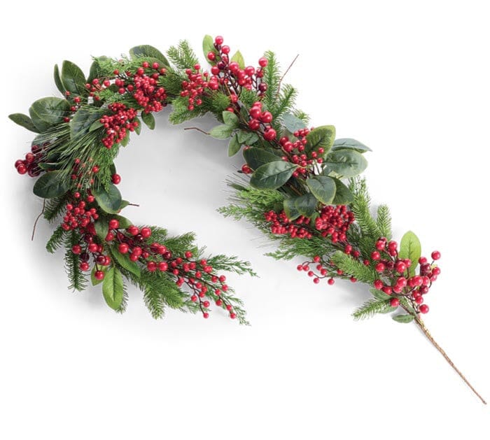 Garland Pine Greenery And Red Berry Christmas Decor Burton and Burton 