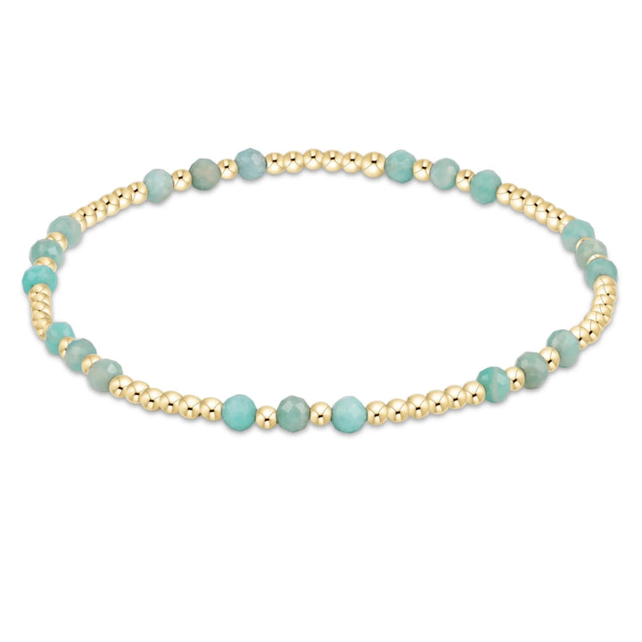 Gemstone Gold Joy Pattern 3mm Bead Bracelets Womens Bracelet ENewton Amazonite 