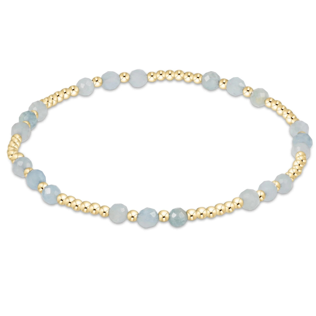 Gemstone Gold Joy Pattern 3mm Bead Bracelets Womens Bracelet ENewton Aquamarine 