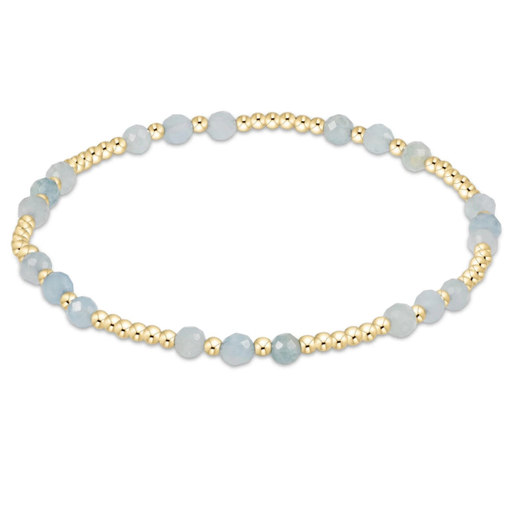 Gemstone Gold Joy Pattern 3mm Bead Bracelets Womens Bracelet ENewton Aquamarine 