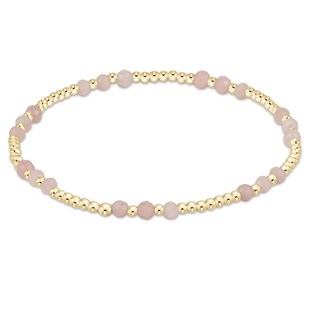 Gemstone Gold Joy Pattern 3mm Bead Bracelets Womens Bracelet ENewton Pink Opal 