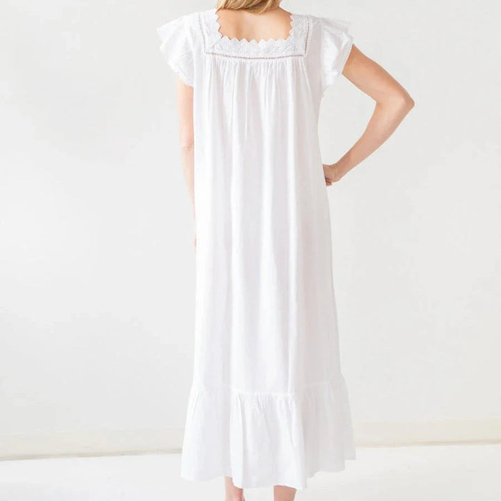 Genevieve White Cotton Nightgown Women's Nightgown Jacaranda Living 