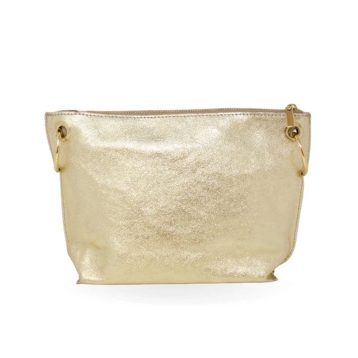 Genuine Italian Leather Crossbody Larger Bags Purse Germán Fuentes Gold 