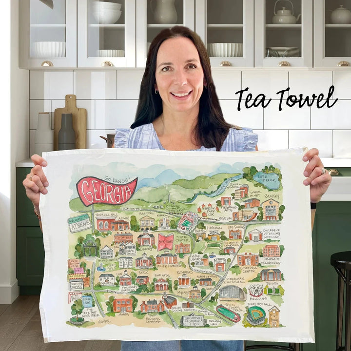 Georgia Campus Tea Towel Tea Towels Elizabeth Wade Studio 