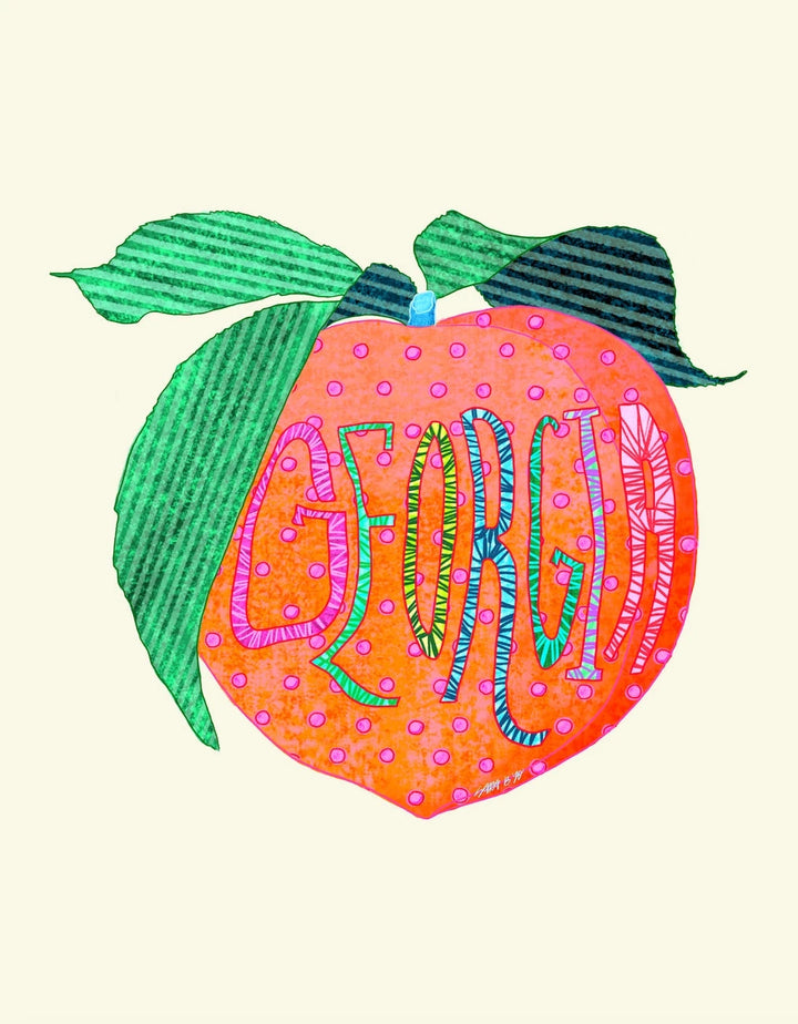 Georgia Peach Art Print Artwork The Intuitive Creative 