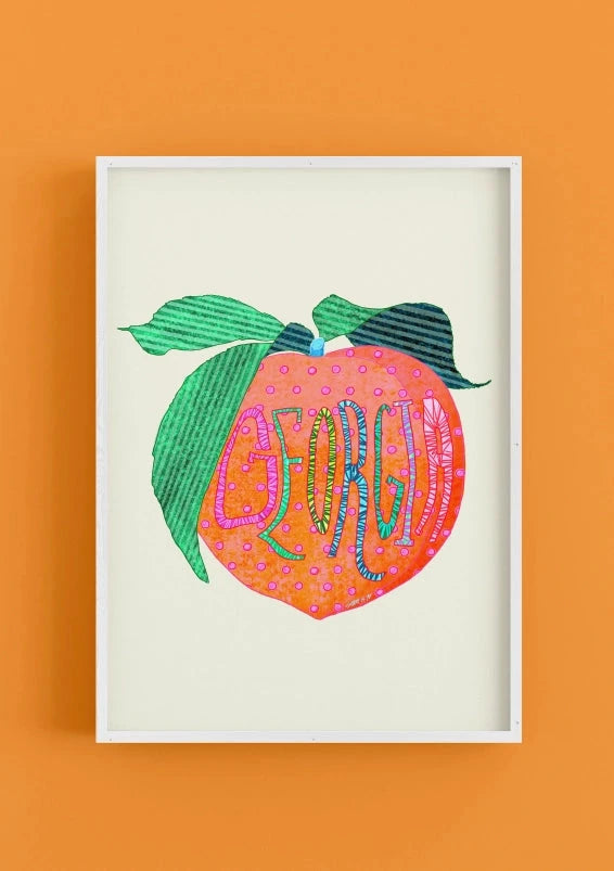 Georgia Peach Art Print Artwork The Intuitive Creative 