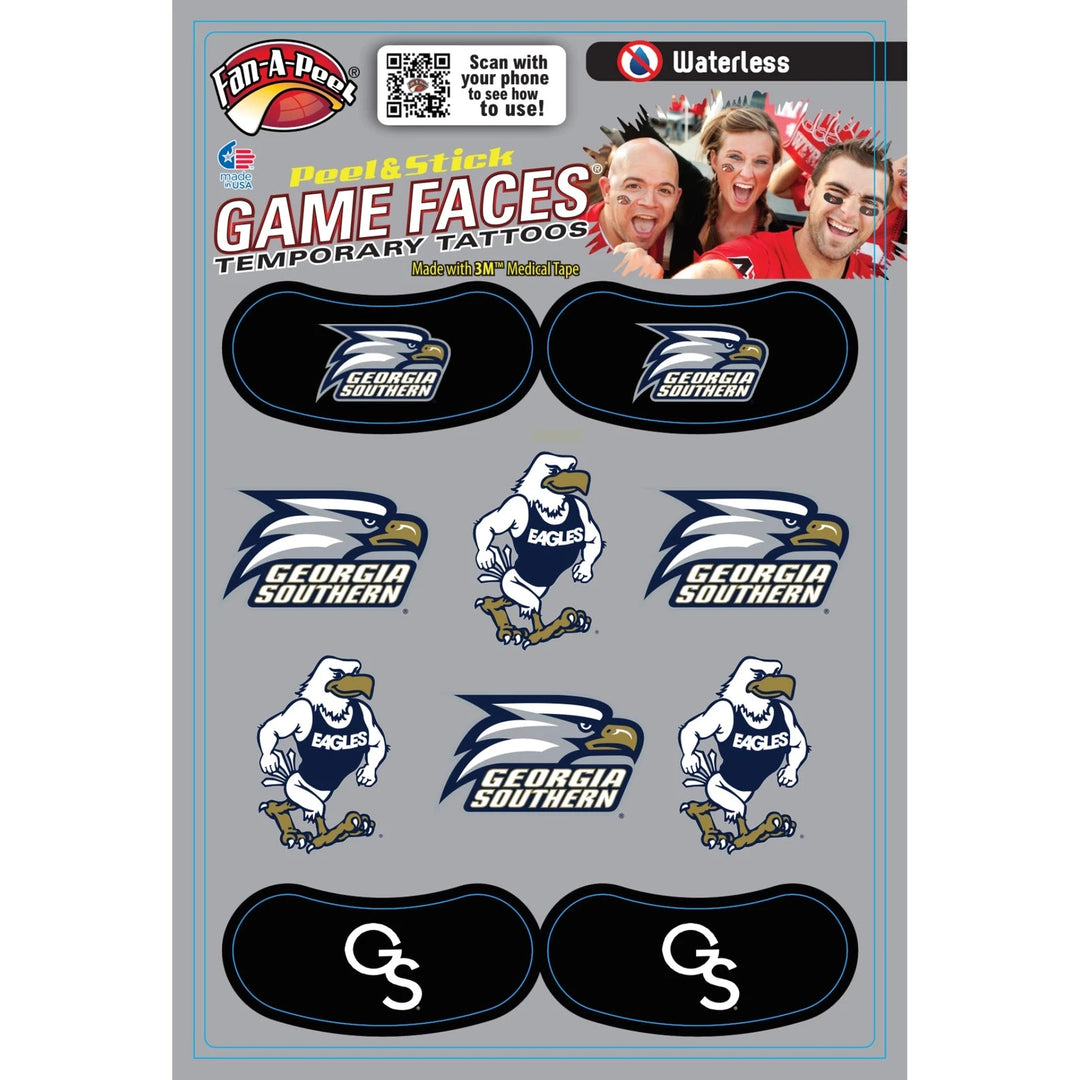 Georgia Southern Game Face Temporary Tattoos Gameday Gear Fanapeel/GameFaces 