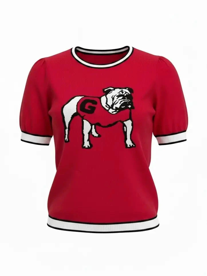 Georgia Standing Dog Sweater Womens Shirt Newport Knits 
