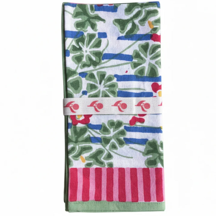 Geranium Carnival Napkins - Set of 4 Dinner Napkins Pomegranate 