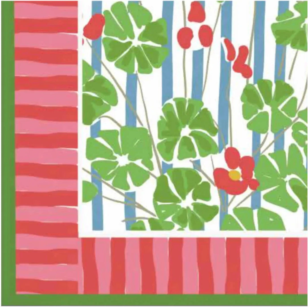 Geranium Carnival Napkins - Set of 4 Dinner Napkins Pomegranate 