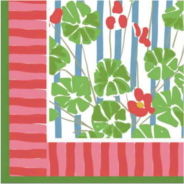 Geranium Carnival Napkins - Set of 4 Dinner Napkins Pomegranate 