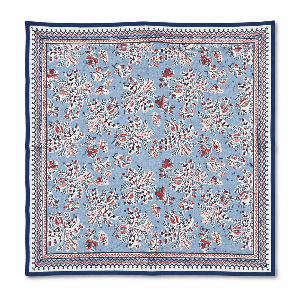 Gercian Palm Red, White & Blue - Set of 4 Dinner Napkins Pomegranate 
