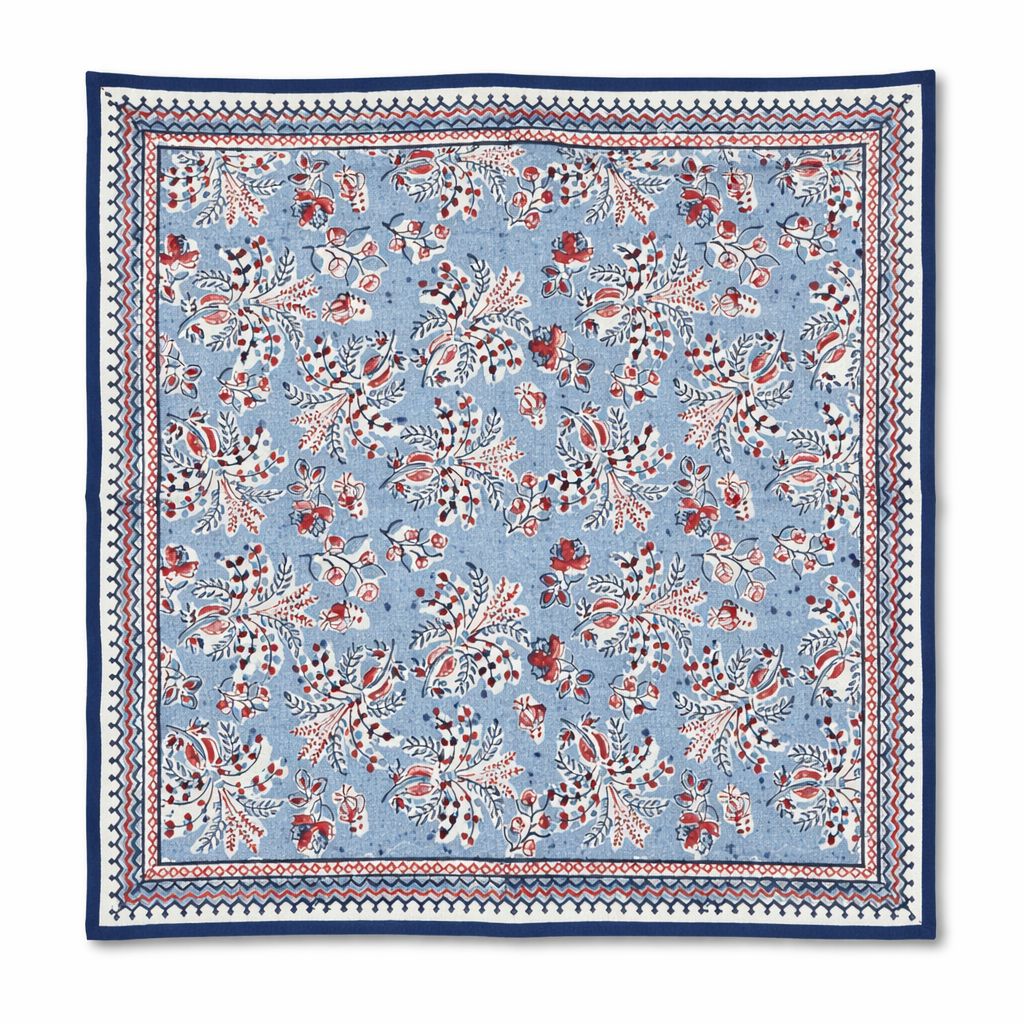 Gercian Palm Red, White & Blue - Set of 4 Dinner Napkins Pomegranate 