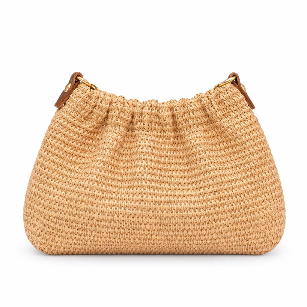 German Fuentes Raffia Chain Handle Handbag - Beige Purse Germán Fuentes 