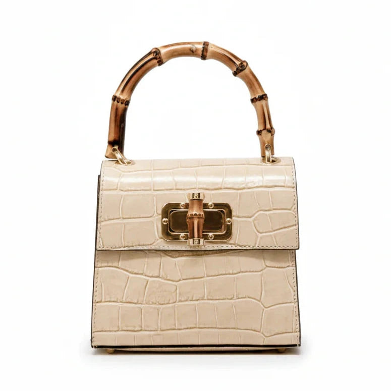 German Fuentes Small Leather Tote Purse Germán Fuentes Beige 