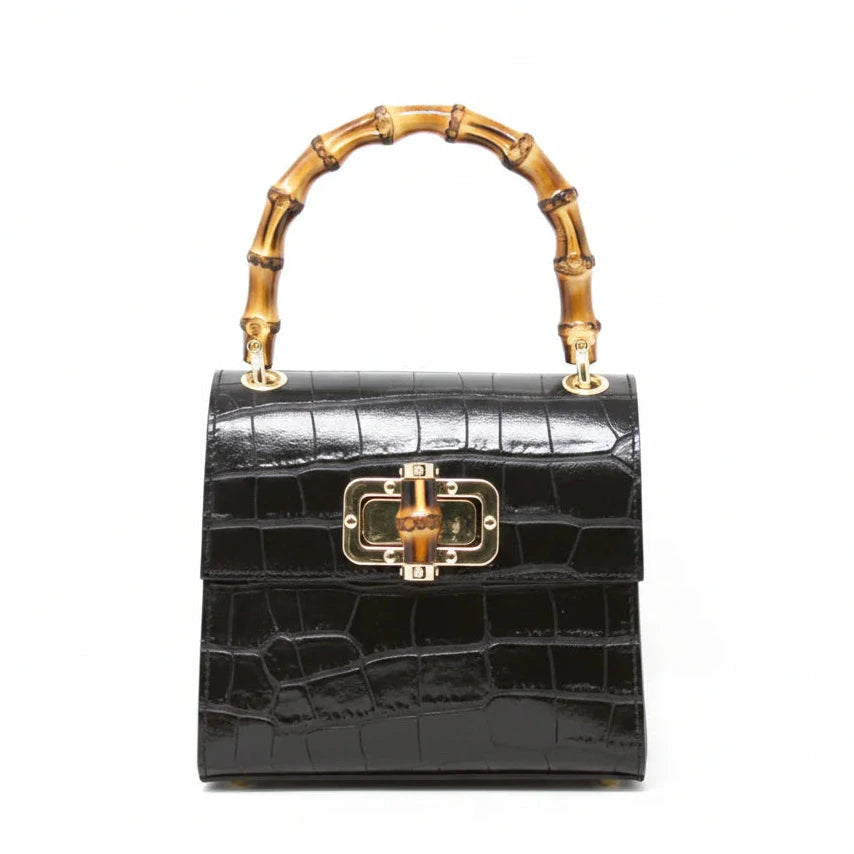 German Fuentes Small Leather Tote Purse Germán Fuentes Black 