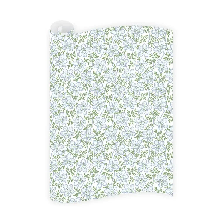 Ghost Blossom Blue Wrapping Paper Roll Wrapping Paper Dogwood Hill 