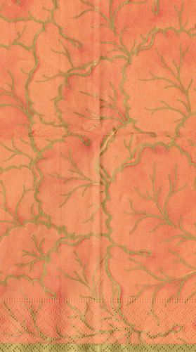 Gilded Majolica Coral Guest Napkins Cocktail Napkins Capsari 