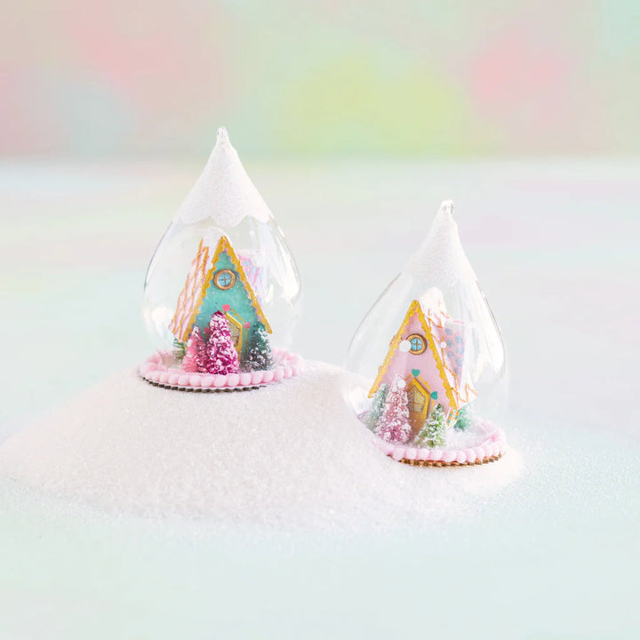 Gingerbread Cottage Dome Ornament Christmas Ornament Glitterville 