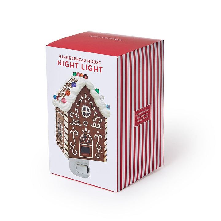 Gingerbread House Nightlight with Gift Box Night Light Two's Company 