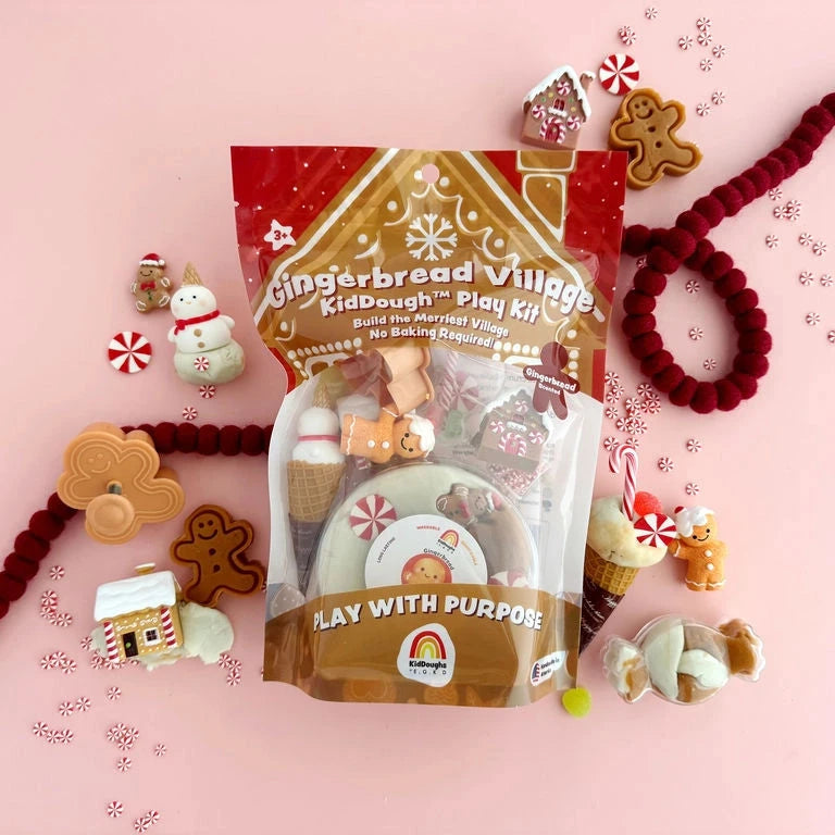 Gingerbread Village Kiddough Play Kit Toy Craft Kits Earth Grown KidDoughs 