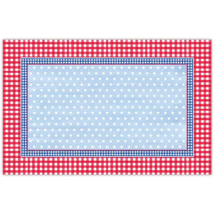 Gingham Border Red White Blue Star Placemats Placemats Rosanne Beck 