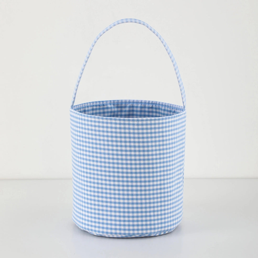 Gingham Bucket Bag Bucket - Blue Easter Basket Love That Cotton 