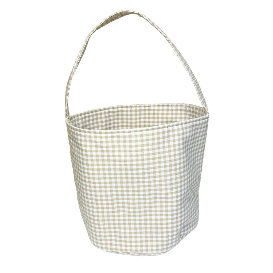 Gingham Bucket Bag Bucket - Khaki Easter Basket Love That Cotton 