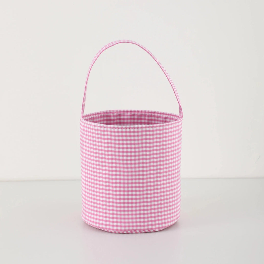 Gingham Bucket Bag Bucket - Pink Easter Basket Love That Cotton 