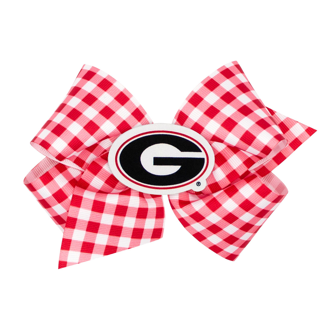 Gingham Hair Bow with Georgia Patch Girl Headband WeeOnes King 