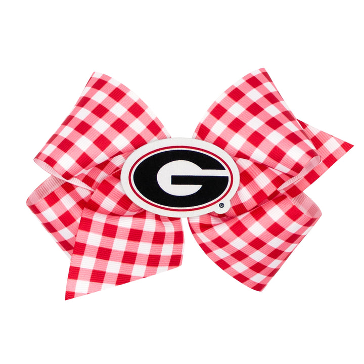 Gingham Hair Bow with Georgia Patch Girl Headband WeeOnes King 