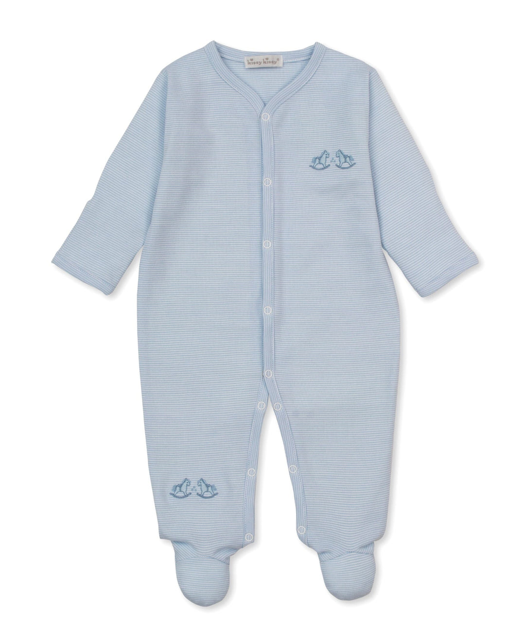 Gingham Rockers Footie Boy Romper Kissy Kissy 