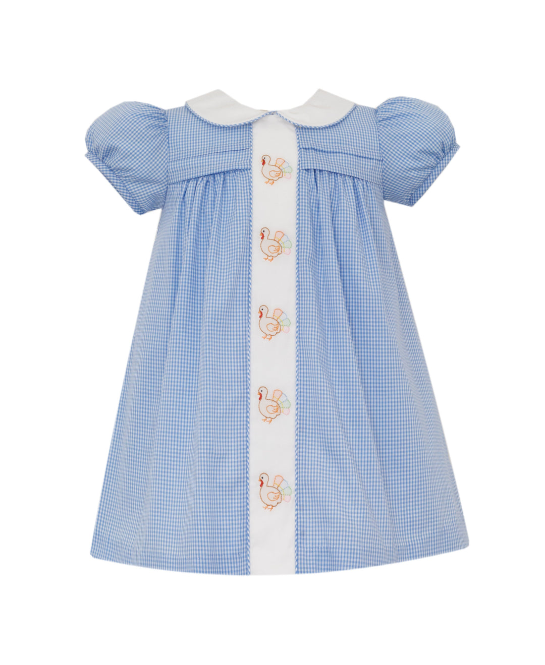 Gingham Turkey Float Dress Girl Dress Anavini 