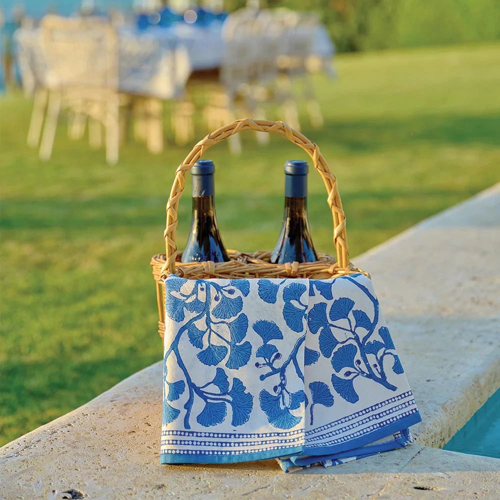 Ginkgo Blue Tea Towels - Set of 2 Tea Towels Pomegranate 