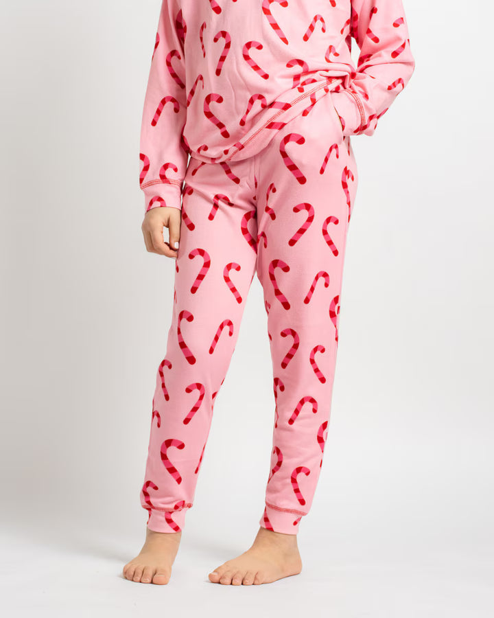 Girls Candy Cane Wishes Lounge Set Girl Pajamas The Royal Standard 