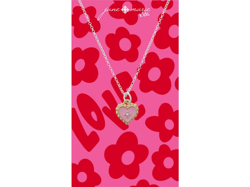 Girls Heart Necklace Girl Necklace Jane Marie Pink Heart with Mini Crystal Accent 