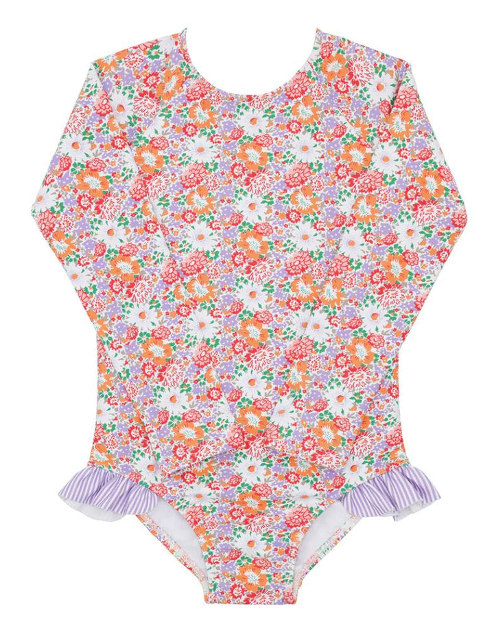 Girls Island Blossom Rashguard One Piece Girl Bathing Suit Minnow 